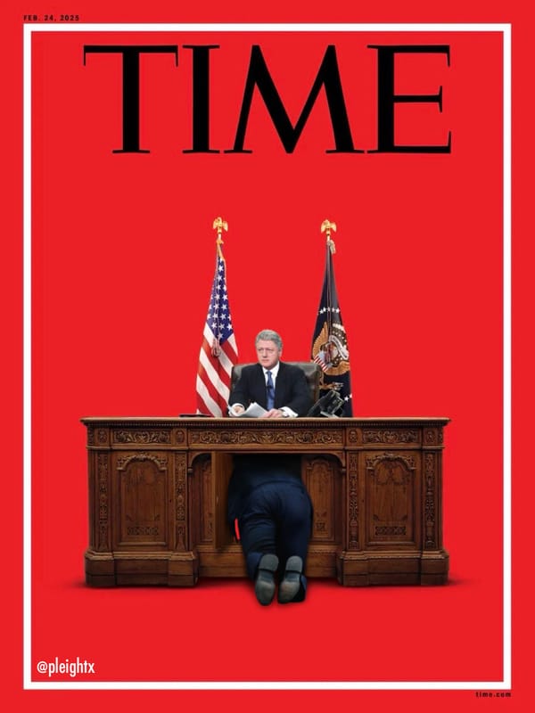 Addressing the rumor that the President of the United States gave Bill Clinton a Sloppy Toppy.